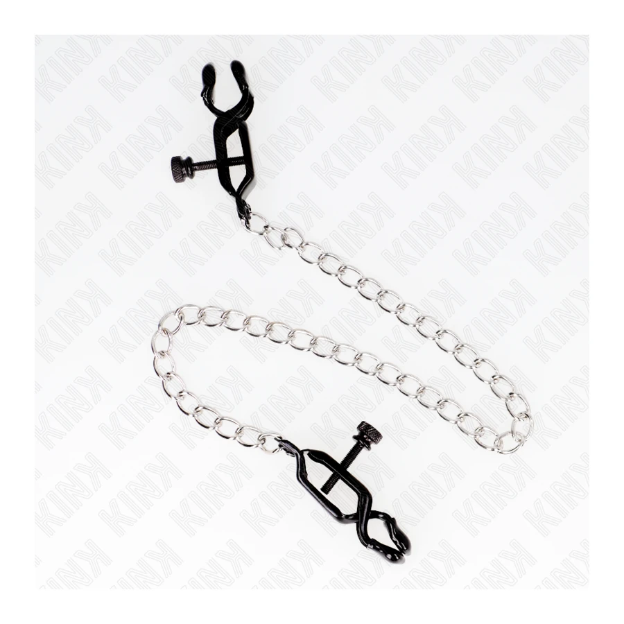 KINK - FLACHE KETTE NIPPELKLEMMEN SILBER 30 CM